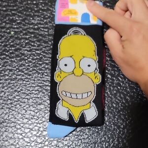 Simpsons Donut Design Black Socks
